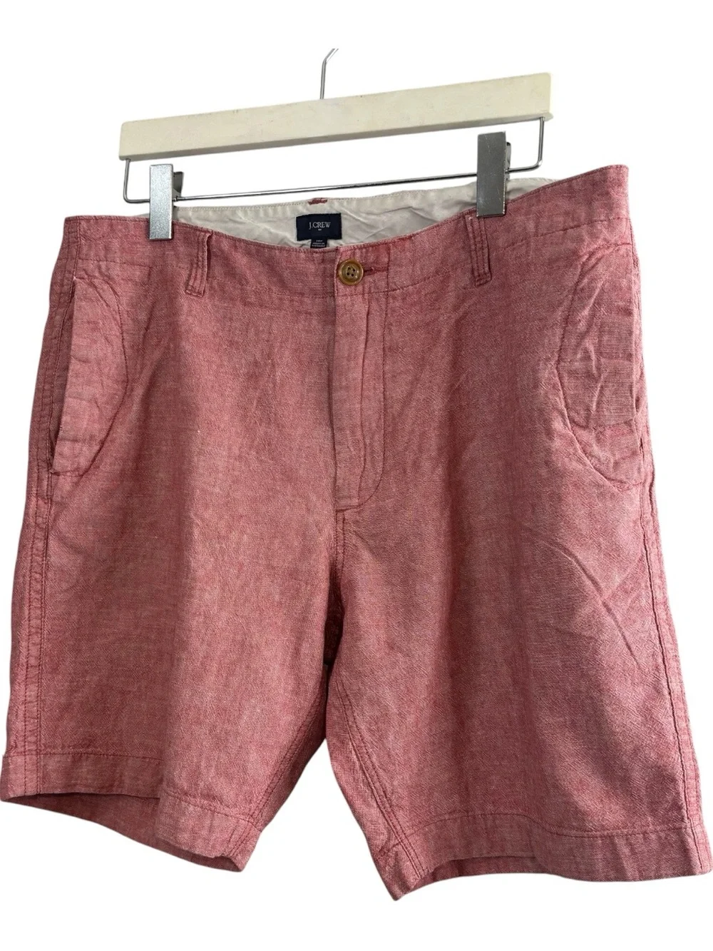 J crew Rustic Red linen blend beach short 9” men’s size 36